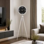Kontrast Tasarım Beyaz Tripod Ayaklı Saat