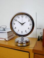 Noble Time 25 x 20 Cm Metal Krom Masa Saati - Görsel 5