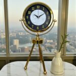 Golden Marble Üç Ayaklı Metal Masa Saati