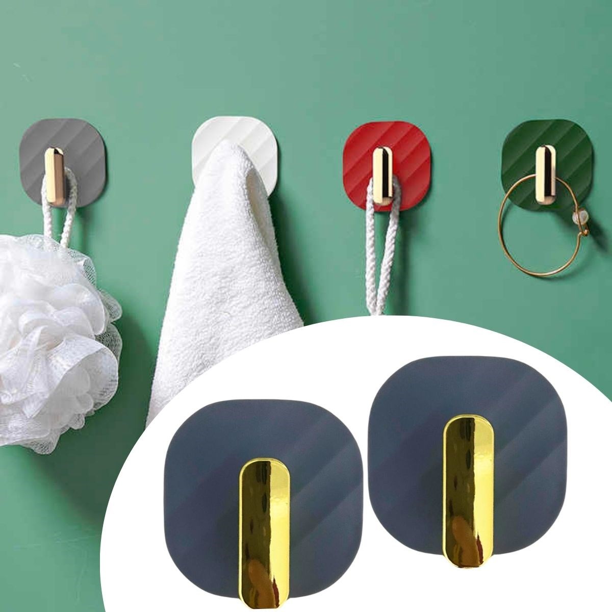 BUFFER® 2li Yapışkanlı Retro Askılık Dolap Kapak Kulpu Gri BUFFER® 2li Yapışkanlı Retro Askılık Dolap Kapak Kulpu Gri