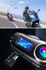 BUFFER® Q58 Motorsikletler İçin Fener Özellikli SD Kart Bölümlü LCD Ekranlı Kablosuz Bluetooth Kulaklıklı – Suya Dayanıklı Kask Kulaklığı - Görsel 8