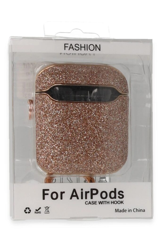 Mey İthalat®  Airpods 2 (2.nesil) Spell Simli Kılıf - Rose Gold