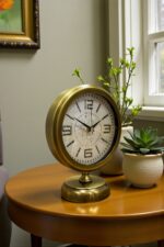 Premium Vintage 25 x 20 Cm Eskitme Metal Masa Saati - Görsel 3