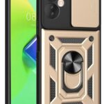Mey İthalat®  İnfinix Hot 30 4G Kılıf Pars Lens Yüzüklü Silikon - Gold