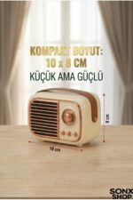 Nostaljik Retro Bluetooth Hoparlör FM Radyo ve USB Girişli Yüksek Ses Kaliteli Taşınabilir speaker - Görsel 3