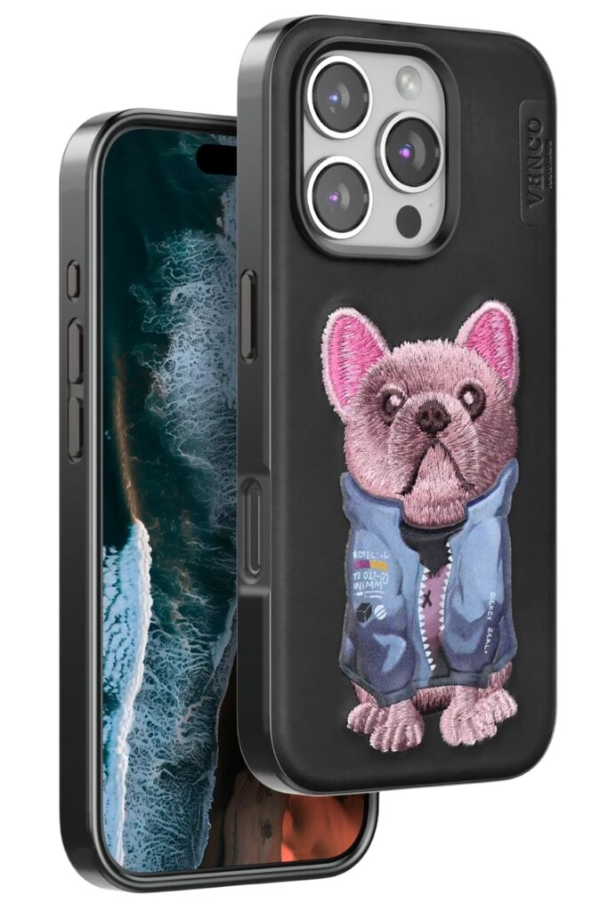 Mey İthalat®  iPhone 16 Pro Max Cute Desenli Kapak - Siyah