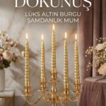 4'lü Lüks Burgu Şamdan Mumu 26 cm - Damlatmaz Spiral Dekoratif Mum Seti