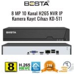 8 MP 10 Kanal H265 NVR Ip Kamera Kayıt Cihazı KD-511 - Görsel 3