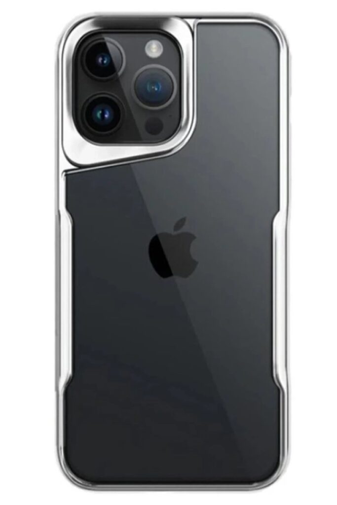 Mey İthalat®  iPhone 14 Pro Max Kılıf Boyi Silikon Kapak - Gümüş