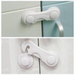 BUFFER® Bebek Çocuk Güvenliği Çekmece ve Dolap İçin Kendiliğinde Yapışkanlı Vidasız Kapak Kilidi - Görsel 3