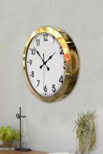 36 cm Gold Metal Standart Duvar Saati - Görsel 3