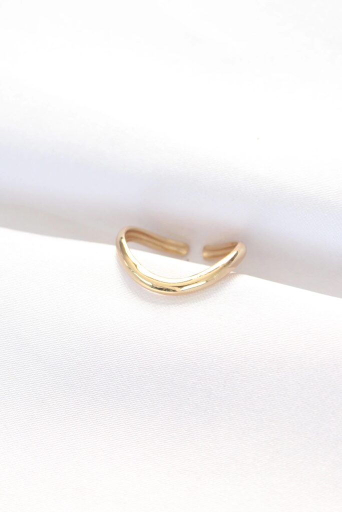 Mey İthalat® Yassı Gold Renk Ayarlanabilir Yüzük