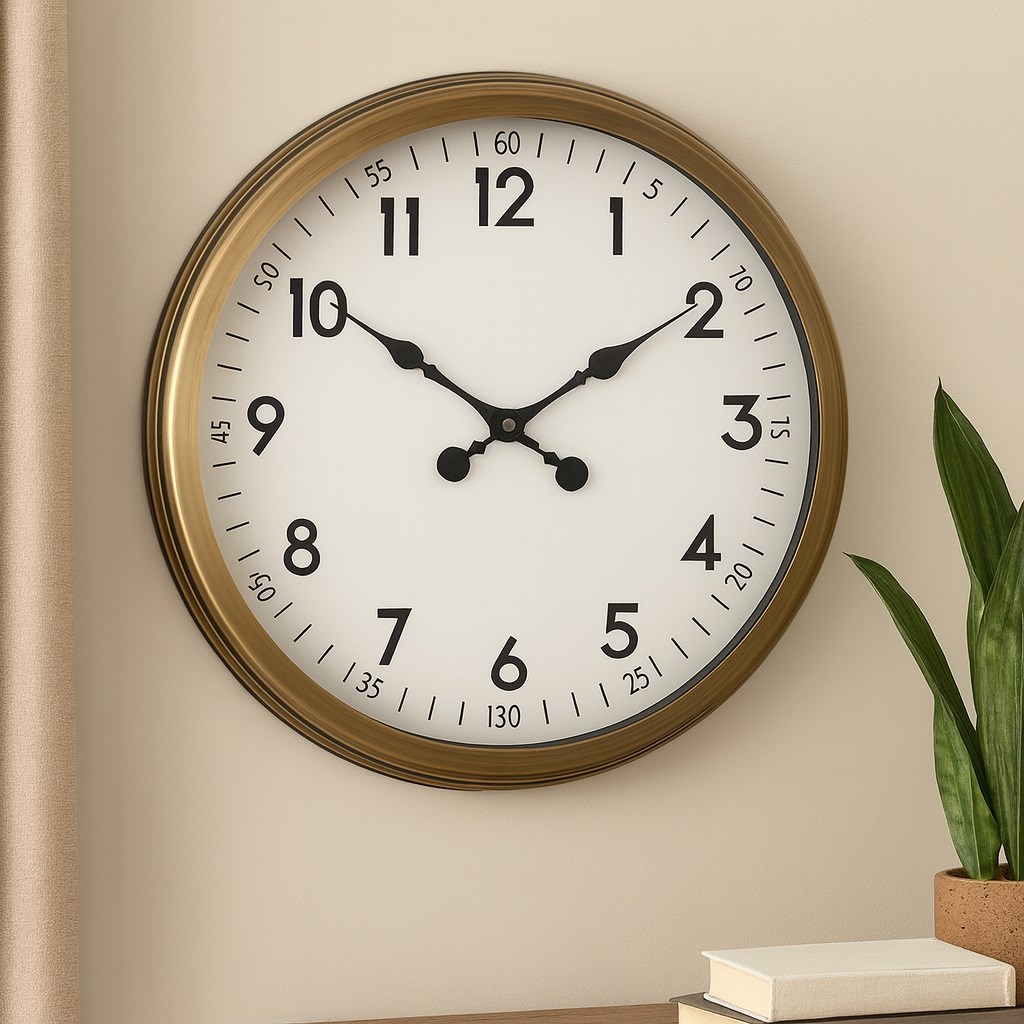 60 cm Eskitme Metal Dekoratif Duvar Saati