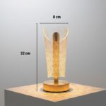 BUFFER® Açık Silindirik Kristal Damla Model LED Masa Lambası – Gold Tabanlı, Dokunmatik, 3 Renk Işık Modlu, Şarjlı Modern Dekoratif Gece Lambası - Görsel 5