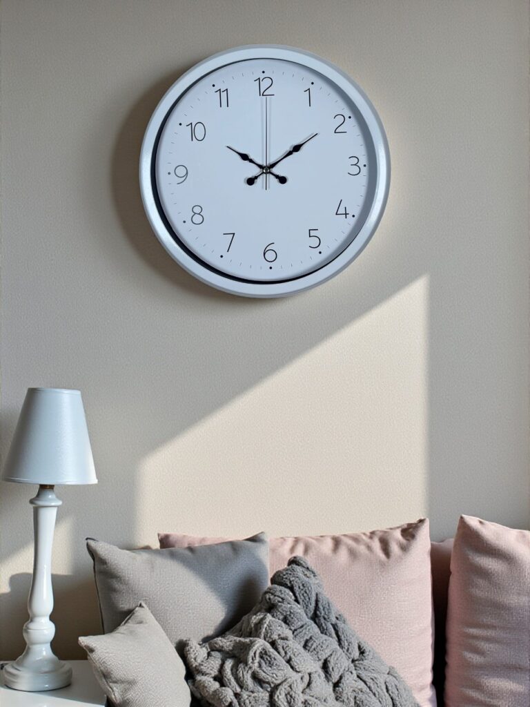 Sade Tasarım Beyaz 40 Cm Metal Standart Duvar Saati