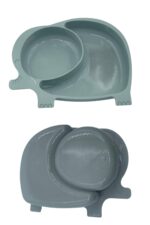 BUFFER® Bebek ve Çocuk için Sevimli Fil Model Desenli Yemek Bebek Mama Kabı Bölmeli Tabak - Görsel 4