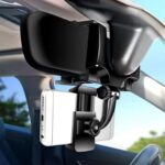 BUFFER® Araç İçi Dikiz Aynaya Takılan Telefon Tutucu Otomobil İçi Telefon Tutma Aparatı - Görsel 4