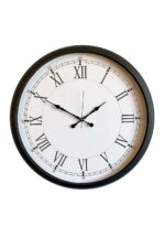 Modern 52 Cm Black & White Roma Rakamlı Metal Duvar Saati - Görsel 2