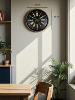 36 Cm Modern Kahverengi Duvar Saati - Görsel 5