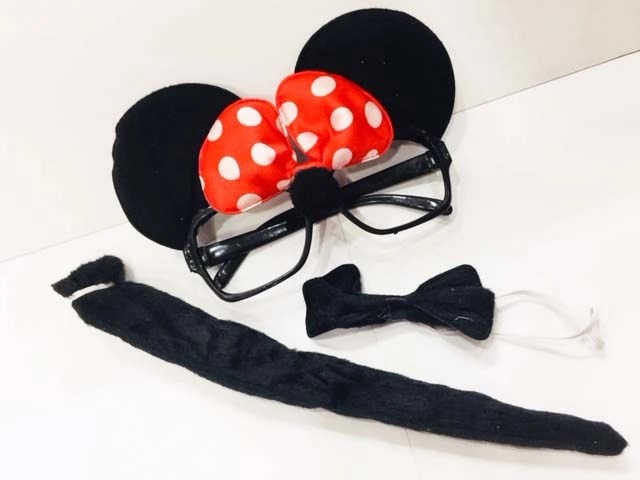 Mey İthalat® Minnie Mouse Gözlüğü Papyonu Kuyruğu Seti