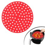 BUFFER® Siyah Isıya Dayanıklı Yıkanılabilir Silikon Fırın Ve Airfryer Yuvarlak Model Pişirme Matı 23 Cm