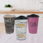 BUFFER® 3 Adet Kahve Bardağı Seti Dekoratif Plastik Kahve Muhafaza Bardağı - Görsel 2