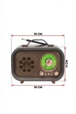 Retro Bluetooth Radyo Hoparlör USB TF Kart AUX FM Taşınabilir Nostaljik Tasarım - Görsel 2