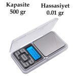 BUFFER® Dijital Hassas Elektronik Cep Terazi Tartı 500 Gr 001 Gr Hassasiyet - Görsel 2