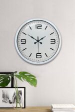 40 cm Beyaz Metal Modern Duvar Saati - Görsel 2