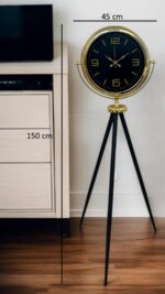 Gold Dekoratif Tasarım Tripod Ayaklı Saat - Görsel 5
