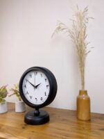 Siyah Metal Farsça Masa Saati 25×20 cm - Görsel 2