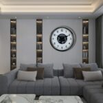 Krom Şıklık Sade 60 Cm Çarklı Duvar Saati