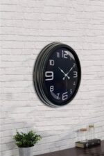 40 cm Siyah Metal Modern Duvar Saati - Görsel 3