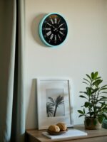 36 Cm Turkuaz Dekoratif Duvar Saati - Görsel 2