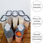 BUFFER® 2 Kapaklı Ölçekli Erzak Kuru Gıda Saklama Kutusu Kabı 2,4 Litre-SA940 - Görsel 3