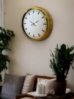 Gold & White Lüks Tasarım 40 Cm Gold Metal Duvar Saati - Görsel 2