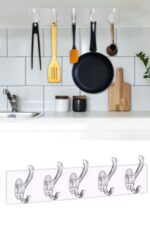 BUFFER® 5'li Güçlü Yapışkanlı Şeffaf Duvar Askısı Banyo Mutfak Düzenleyici Pratik Askılık - Görsel 7