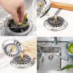 BUFFER® Paslanmaz Çelik Mutfak Evye Lavabo Süzgeci Lavabo Gideri Atık Gıda Tıpası - Görsel 4