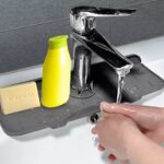 BUFFER® Lavabo İçin Silikon Esnek Mat Musluk Sapı Damlama Tutucu Raf Mutfak Tezgahı Sıçrama Koruma - Görsel 5