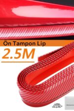 BUFFER® Kırmızı Renkli 2,5 Metre Araba Oto Ön Tampon Koruyucu Kauçuk Pratik Tampon Şerit Bant Döşeme - Görsel 8
