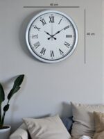 White Prime Roma Rakamlı 40 Cm Metal Duvar Saati - Görsel 5