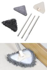 BUFFER® Teleskopik Saplı 150 cm Üçgen Mop Cam Duvar Tavan Fayans Parke Temizleyici Mop - Görsel 8