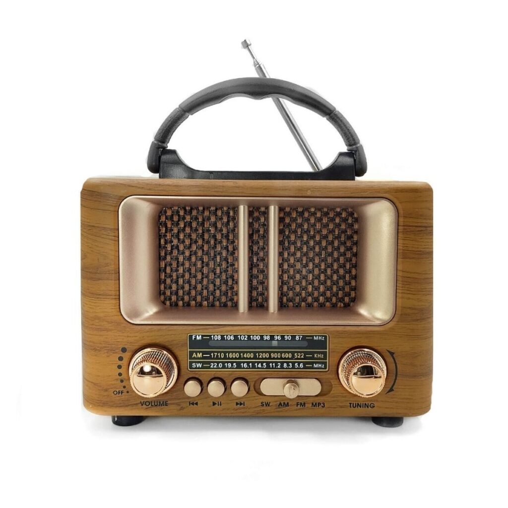 BUFFER® Küçük Mini Boy Retro Ahşap Tasarım Bluetooth Hoparlörlü Radyo – FM/AM Destekli