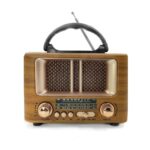 BUFFER® Küçük Mini Boy Retro Ahşap Tasarım Bluetooth Hoparlörlü Radyo – FM/AM Destekli