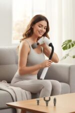BUFFER® 4 Farklı Başlıklı Uzun Saplı Derin Doku Masaj Tabancası, Boyun, Omuz ve Sırt için Ergonomik Saplı Çoklu Masaj Modlu Taşınabilir Masaj Aleti - Görsel 7