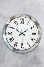 36 cm Krom Metal Roma Rakamli Duvar Saati - Görsel 2