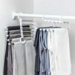 BUFFER®  Hareketli Dolap İçi Pantolon Kravat Şal Askı Sistemi Düzenleyici Katmanlı Askılık Organizer