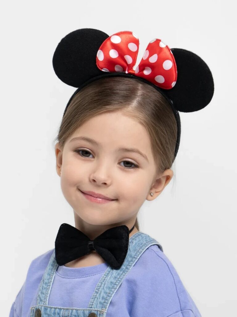Mey İthalat® Minnie Mouse Kostüm Seti Taç Kuyruk Papyon Gösteri Seti