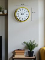 36 Cm Sarı Roma Rakamlı Duvar Saati - Görsel 5