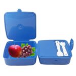 BUFFER® Kendiliğinden Kaşık Çatallı Beslenme Kutusu 4 Bölmeli Çocuk Beslenme Kabı Saklama Kutusu - Görsel 6